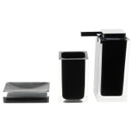 Bathroom Accessory Set, Gedy RA580-14, Black 3 Pc. Accessory Set Made With Thermoplastic Resins